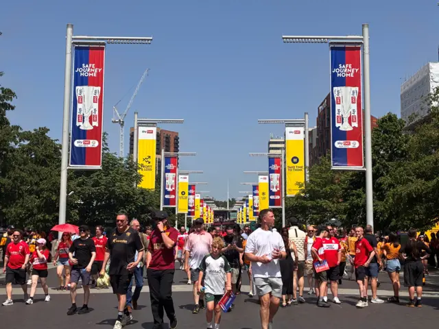 Fans outside Wembley Stadium