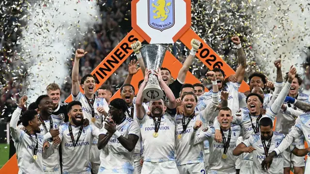 Aston Villa lift Europa League trophy