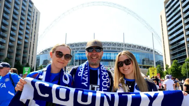 Stockport fans outside Wembley