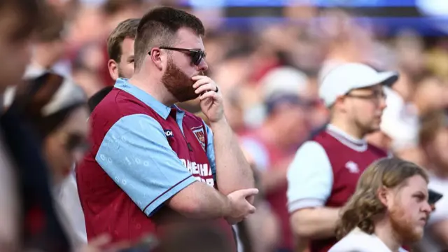 West Ham United's fans react