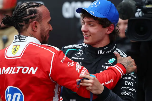Lewis Hamilton and Kimi Antonelli