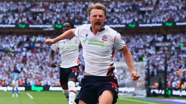Sam Dalby celebrates