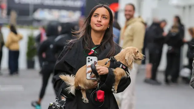 Charles Leclerc's wife Alexandra and puppy Leo