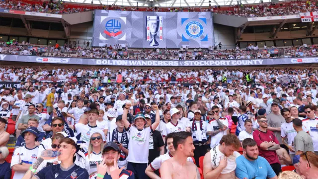 Bolton fans celebrate