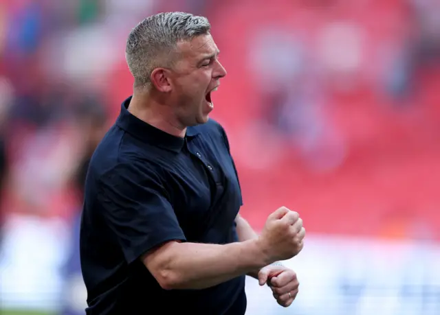 Steven Schumacher celebrates
