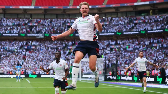 Sam Dalby celebrates