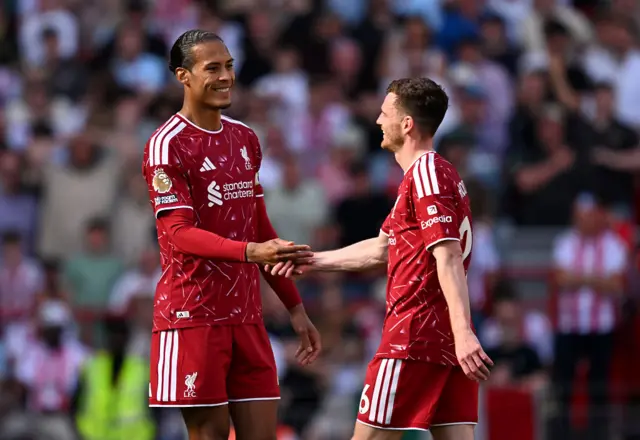 Liverpool captain Virgil van Dijk and Andy Robertson
