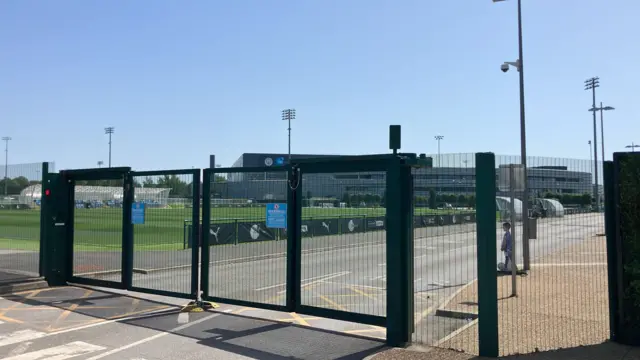 The Manchester City Football Academy photographed on sunny day with cloudless skies