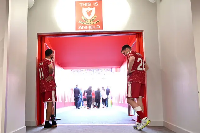 Liverpool duo Mohamed Salah and Andy Robertson prepare to say goodbye to Anfield