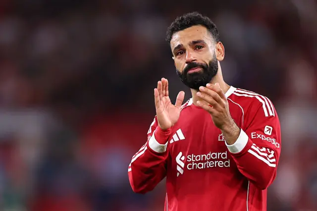 Liverpool forward Mohamed Salah in tears after Liverpool's 4-2 win against Bournemouth in August