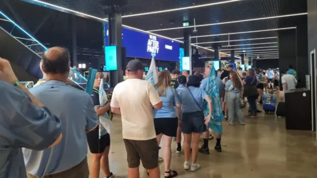 Queues of Manchester City fans inside the Co-op Live arena