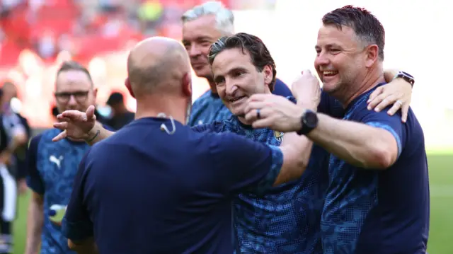 Martin Paterson with Notts County staff