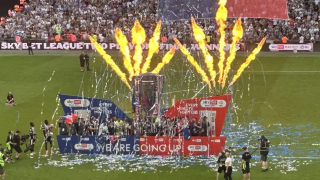 Notts County celebrate promotion to League One