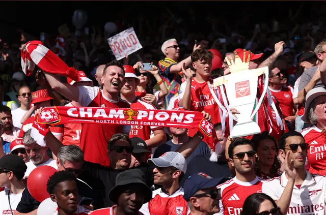 Arsenal supporters at Selhurst Park on Sunday