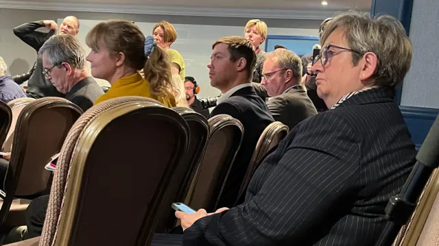 Joanna Cherry sitting at the press conference