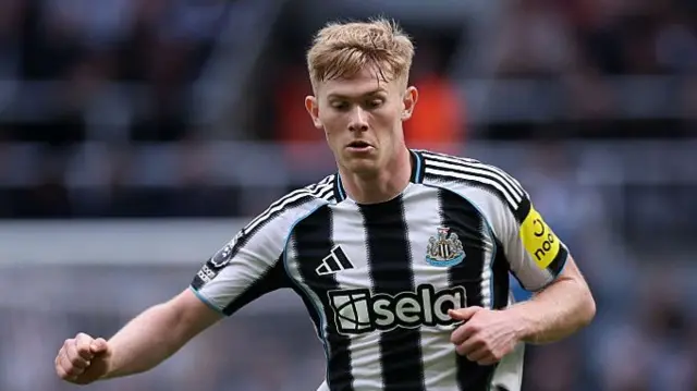 Lewis Hall of Newcastle United during the Premier League match between Newcastle United and Bournemouth at St James' Park.