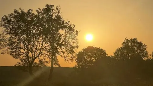 A dawn view of a field in Market Weighton, East Yorkshire