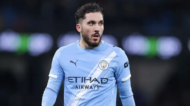 Rayan Cherki of Manchester City during the Premier League match between Manchester City and Crystal Palace at Etihad Stadium.