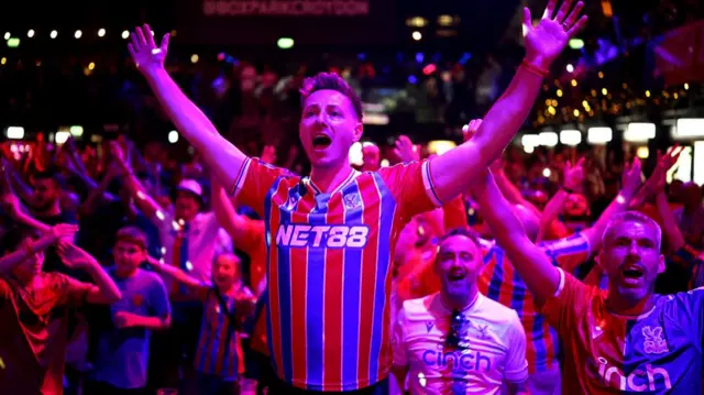 Crystal Palace fans celebrate victory