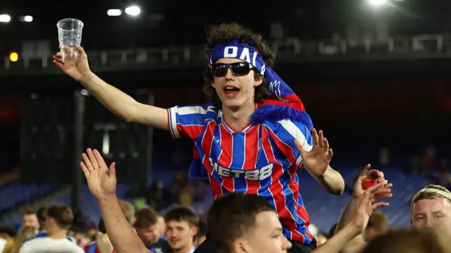 Crystal Palace fans celebrate victory