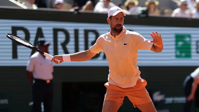 Djokovic in action