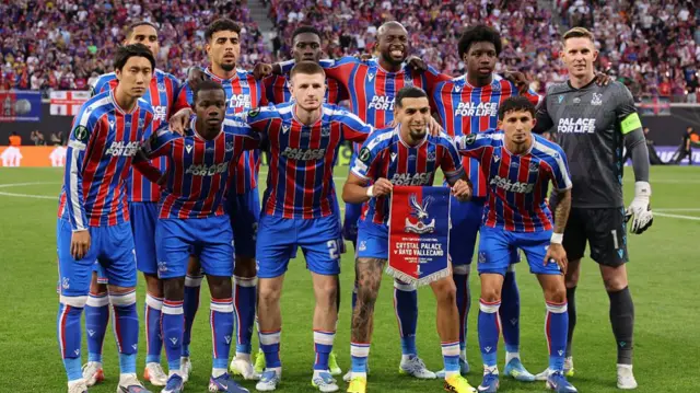 Players of Crystal Palace pose for a team photograph