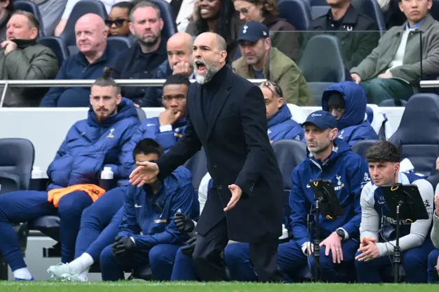 Igor Tudor, manager of Tottenham Hotspur, gestures