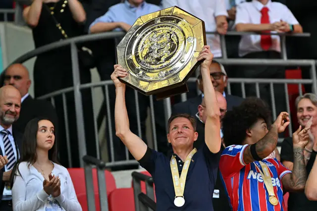 Oliver Glasner with Community Shield
