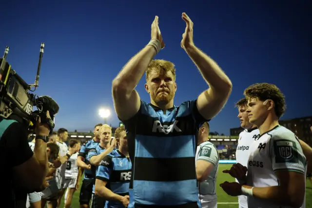 Cardiff lock Josh McNally after the win against Ospreys