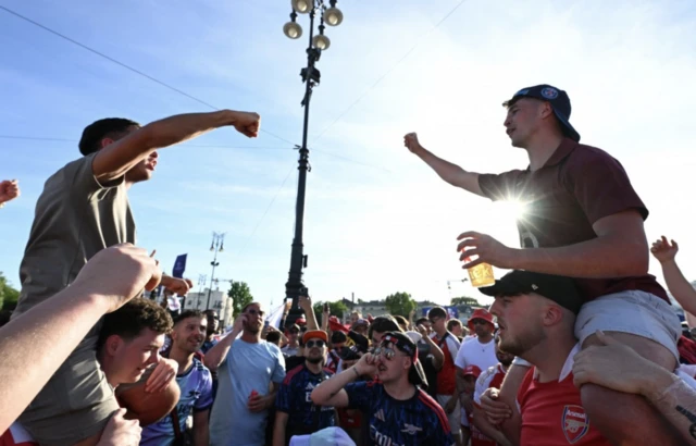 General view of Arsenal fans in the fan zone ahead of the UEFA Champions League final