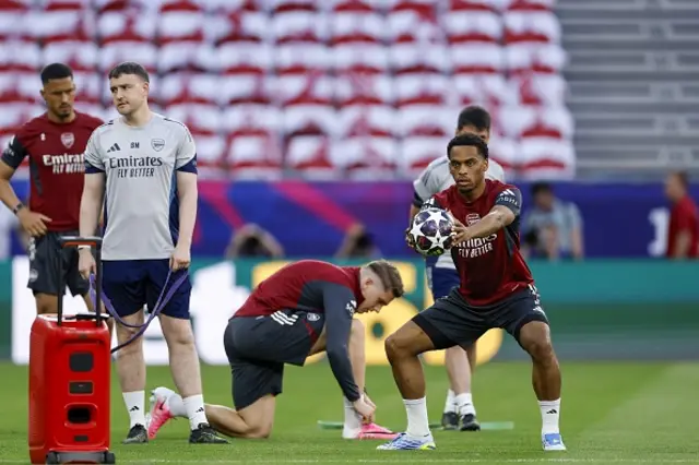 Jurrien Timber of Arsenal FC during the training
