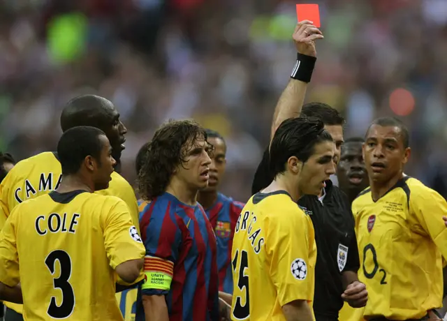 Arsenal red card