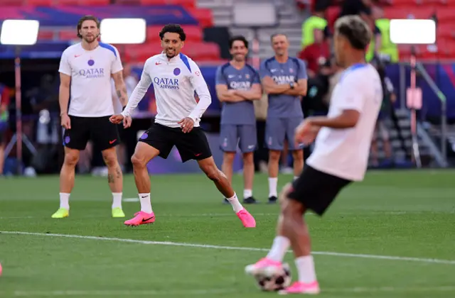 Marquinhos of Paris Saint Germain during the Paris Saint-Germain training session