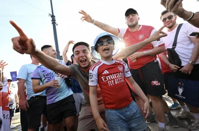 General view of Arsenal fans in the fan zone ahead of the UEFA Champions League final
