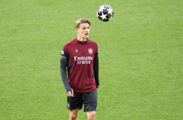 Arsenal's Martin Odegaard during a training session