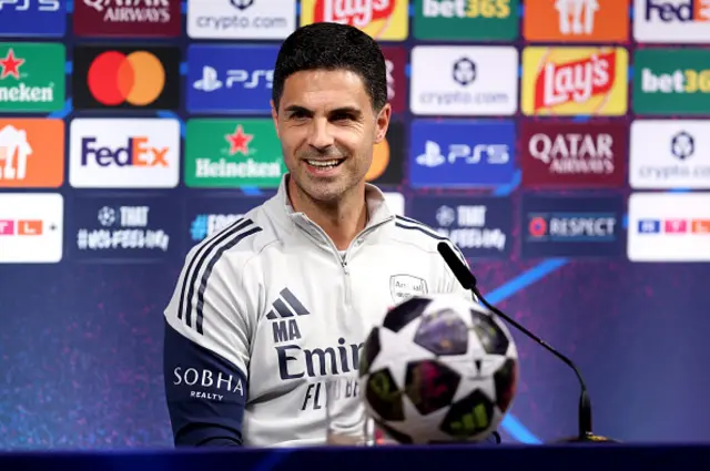 Mikel Arteta, Manager of Arsenal, during the press conference