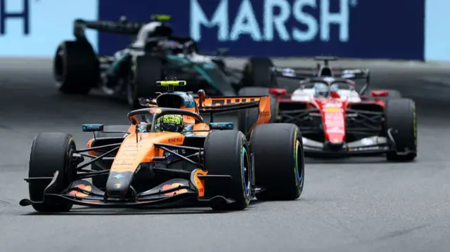 Lando Norris leads the Miami Grand Prix