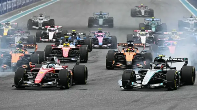 The F1 grid at the beginning of the Miami Grand Prix