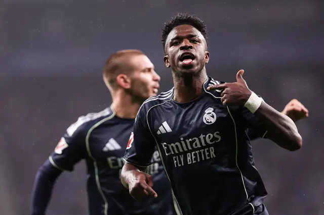 Vinicius Junior of Real Madrid CF celebrates a goal