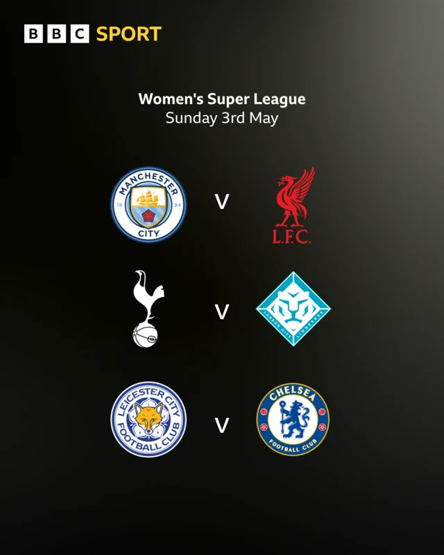 WSL fixtures - 3 May