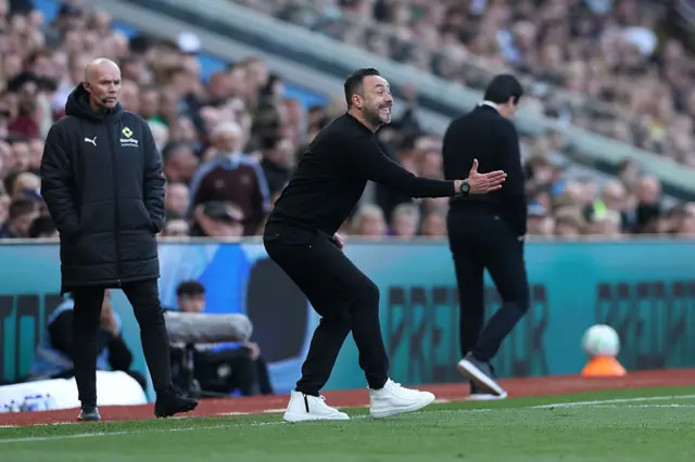 De Zerbi looks delighted on the sidelines