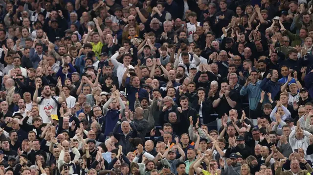 Tottenham fans celebrate
