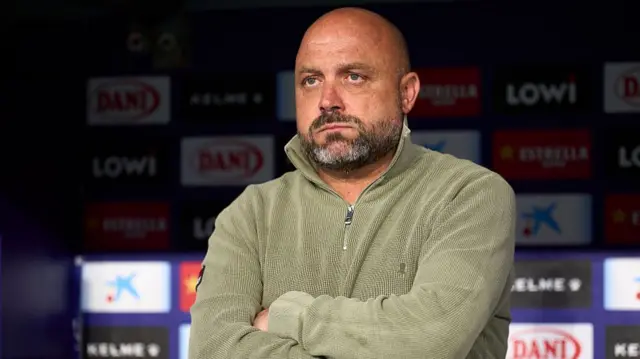 Manolo Gonzalez, Manager of RCD Espanyol de Barcelona looks on