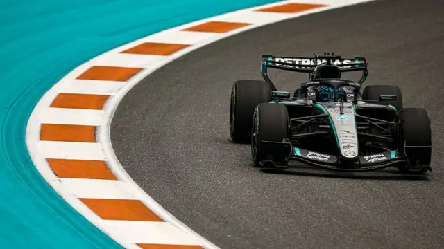 George Russell driving during the Miami Grand Prix