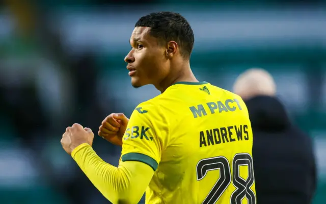 Kai Andrews was the Hibs hero at Celtic Park