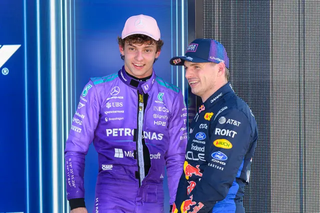 Kimi Antonelli and Max Verstappen
