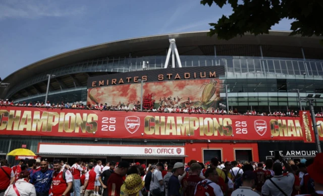Arsenal fans in London watch the Final