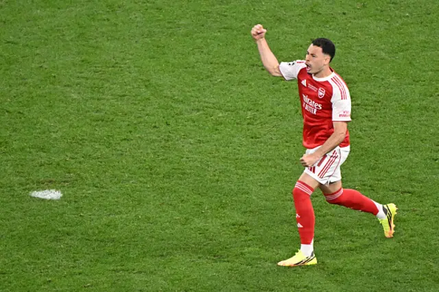 Gabriel Martinelli celebrates