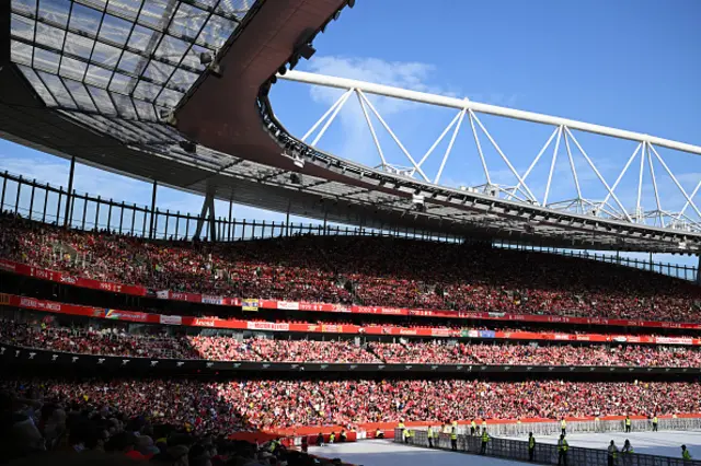 A general view of the inside of the stadium as the Arsenal Fans Watch The UEFA Champions League Final