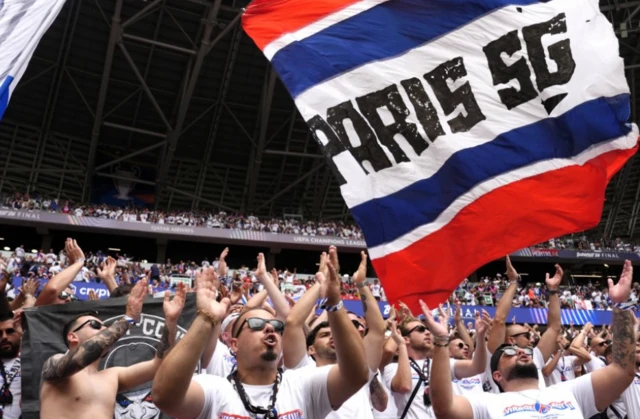 Paris Saint-Germain fans in the stands